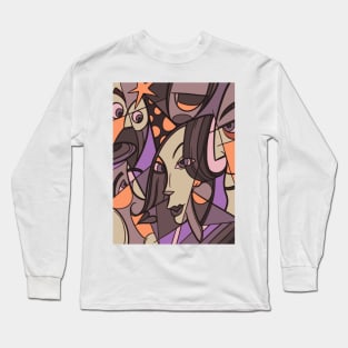 portrait cubism Long Sleeve T-Shirt